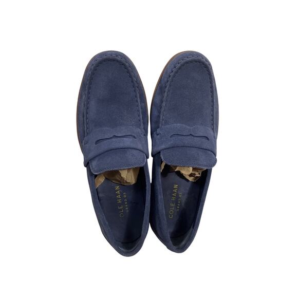 Cole Haan Men's Motogrand Blue Loafers Leather Driving Moc C24717 Size 8.5 M - Picture 1 of 6